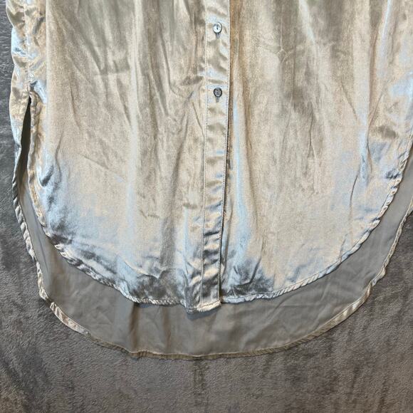 Anthropologie Maeve Metallic Crushed‎ Velvet Tunic Oversized Sz 0 - Picture 6 of 7